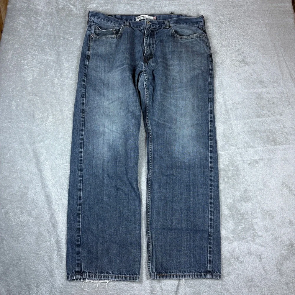 Levi's Jeans Men 38x32 559 Relaxed Straight Blue Whiskered Faded‎ Denim